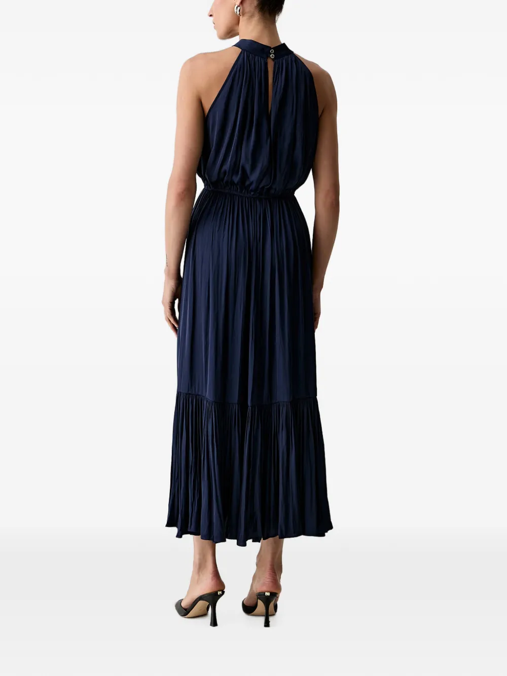 Morgan Geplooide midi-jurk Blauw