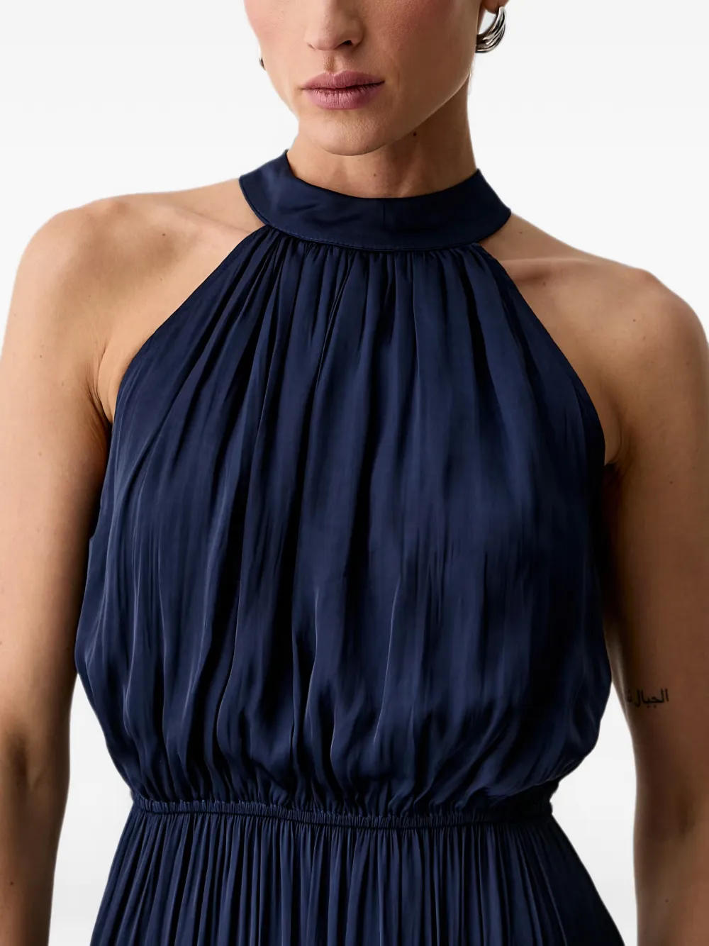 Morgan Geplooide midi-jurk Blauw