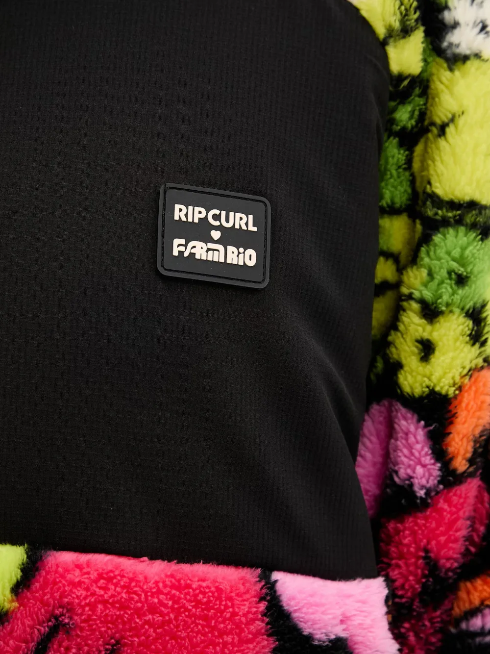 Rip Curl x FARM Rio Blooming floral-print panelled jacket Zwart