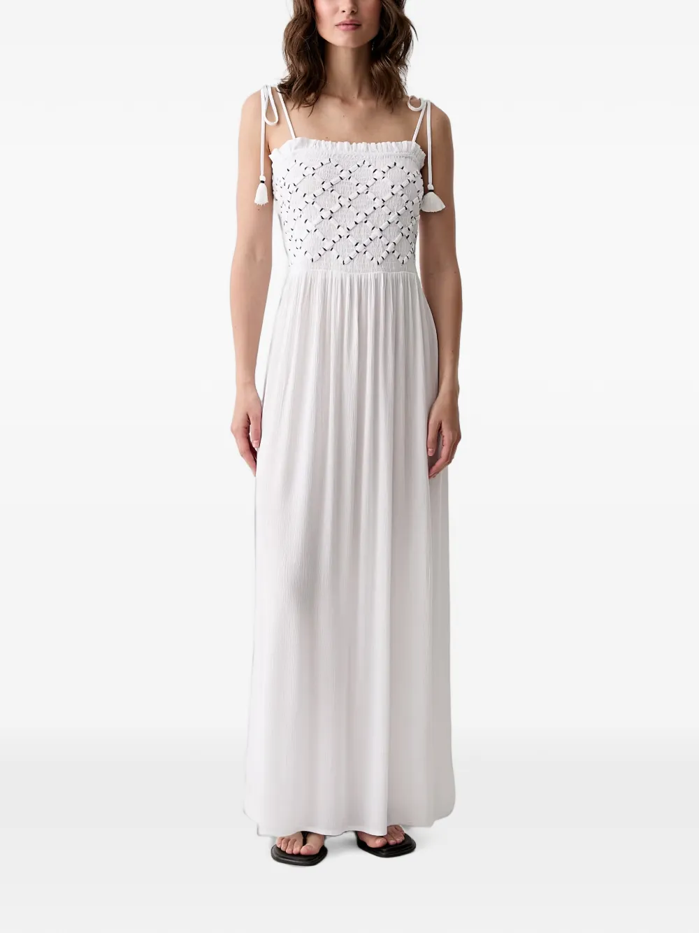 Pedro Del Hierro Tassel-detail Maxi Dress In White