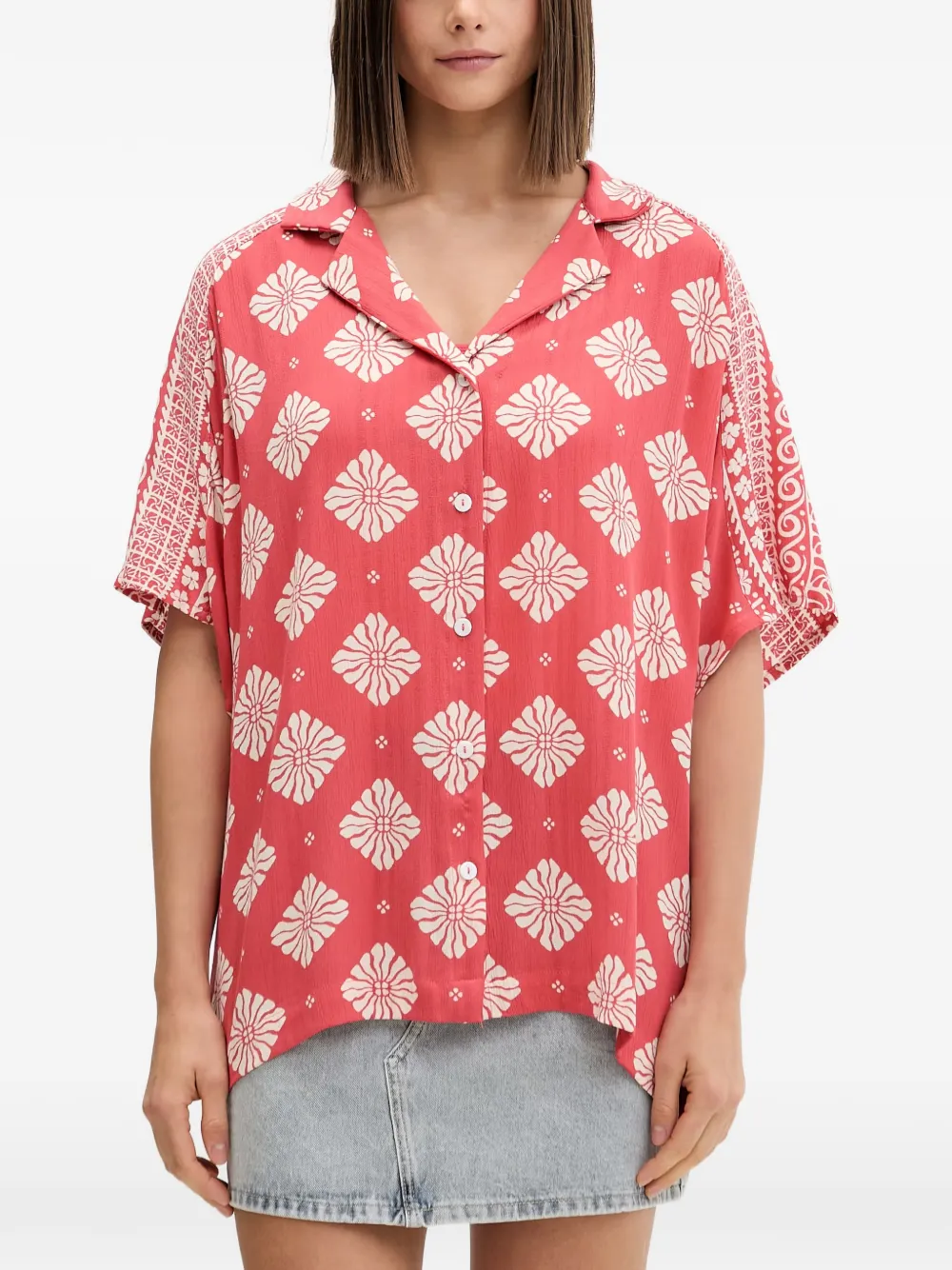 Rip Curl Ventura Floral-print Short-sleeve Shirt In Red
