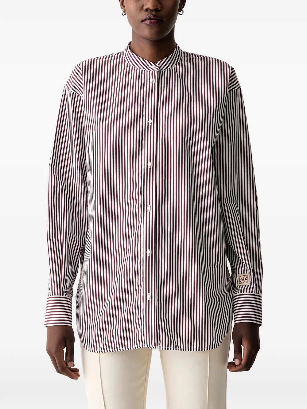 Mos Mosh Striped Long-sleeve Shirt In Red