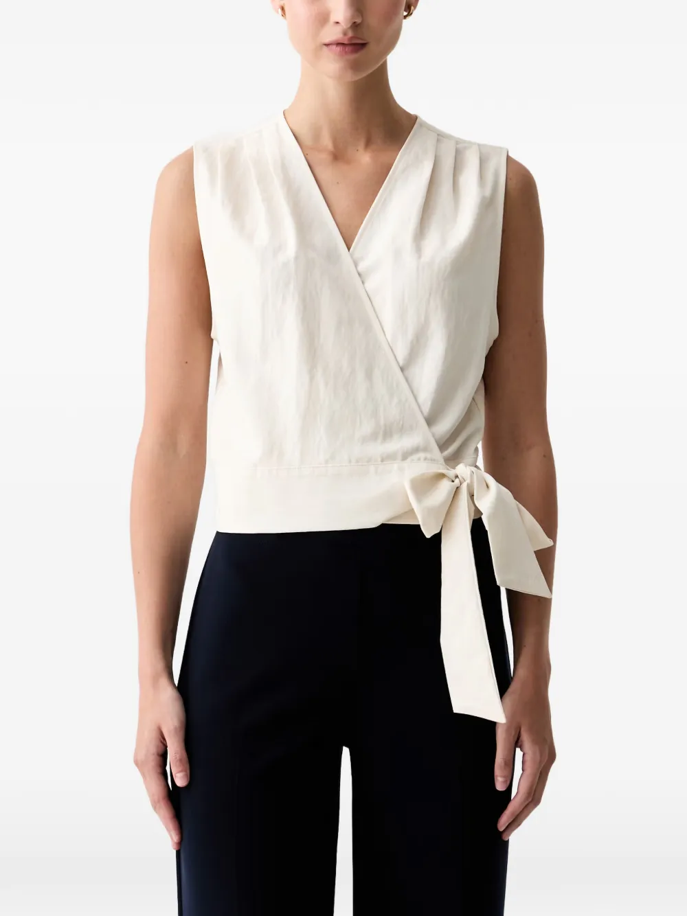 Sisley wrap-design sleeveless top - Toni neutri