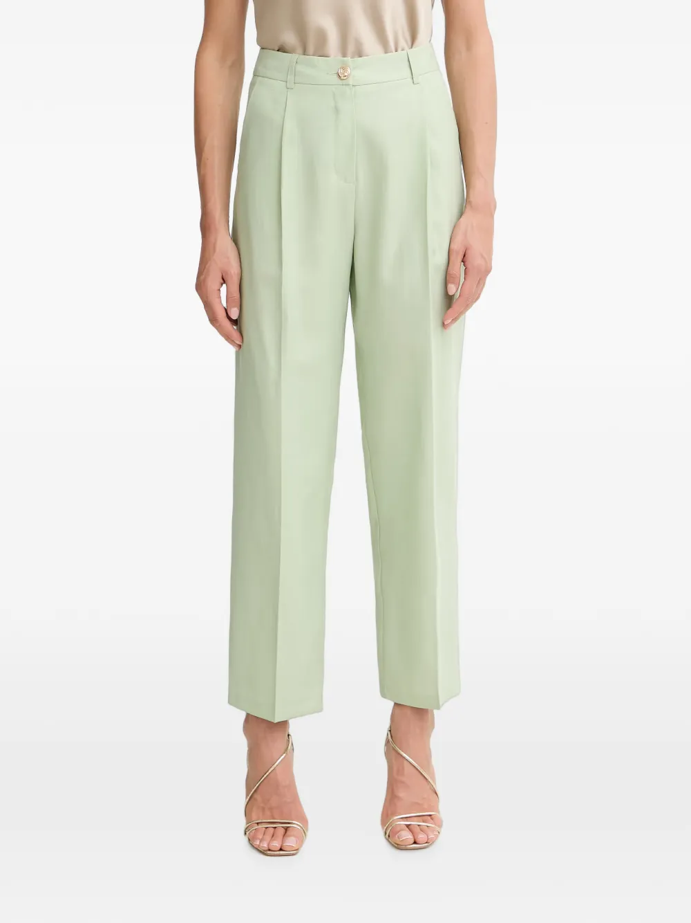 Morgan Button-detail Trousers In Green