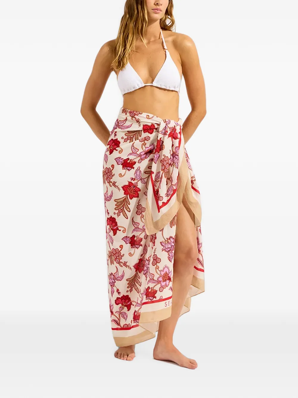 Seafolly floral-print sarong - Nude