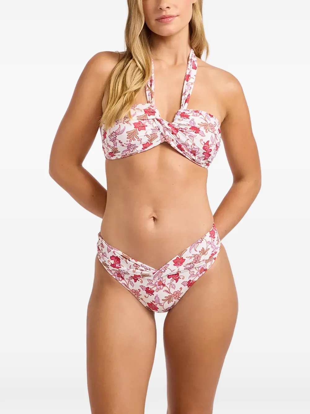 Seafolly Bikinihöschen mit Blumenprint - Weiß