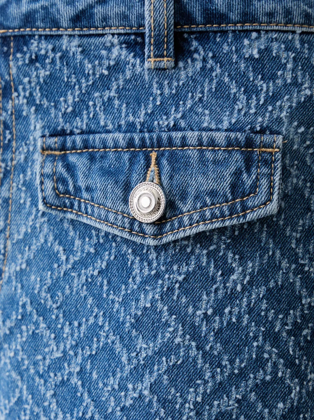 Morgan Denim shorts met monogram jacquard Blauw