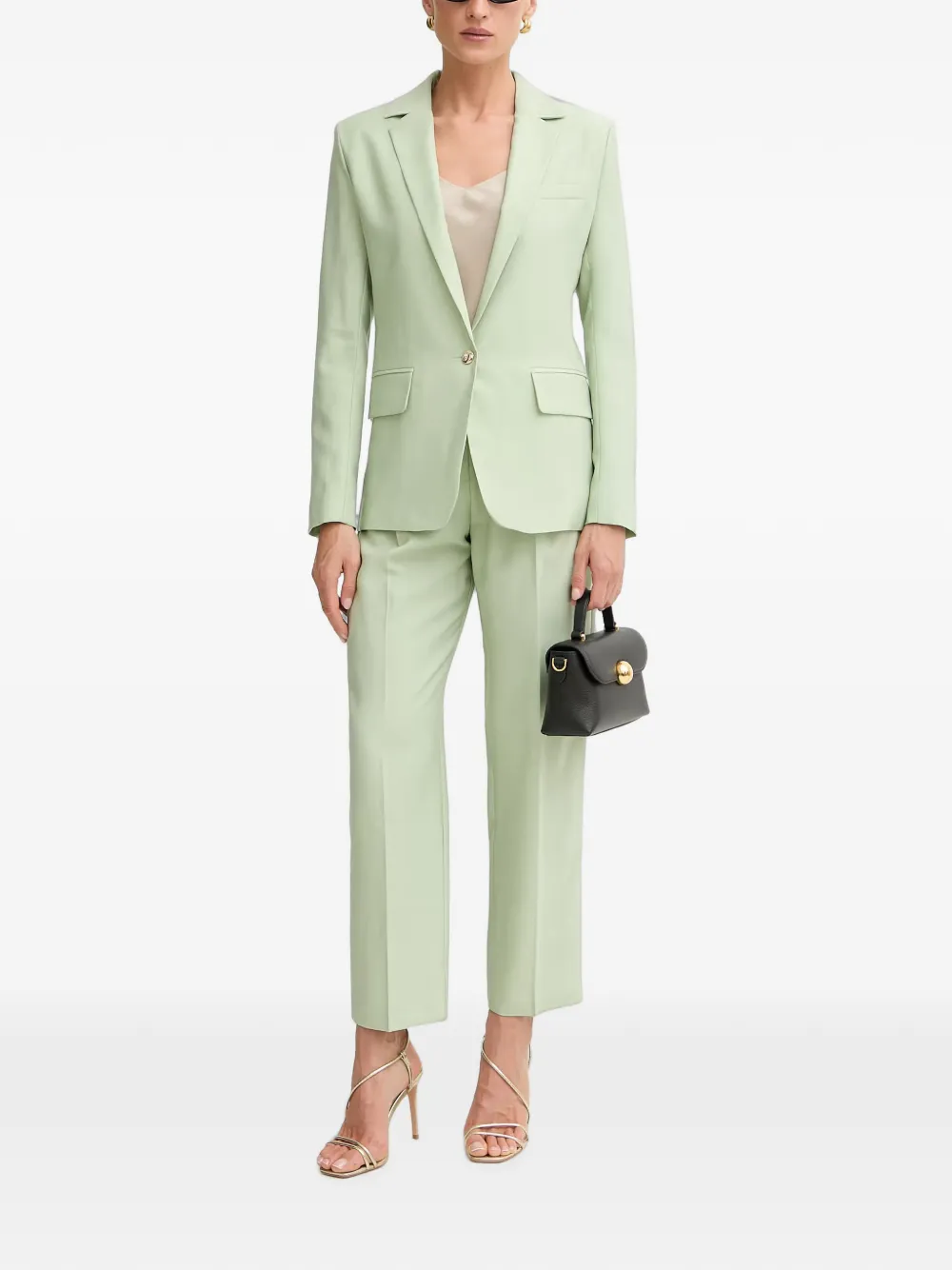 Morgan VMEDI.F single-breasted notched-lapels blazer Groen