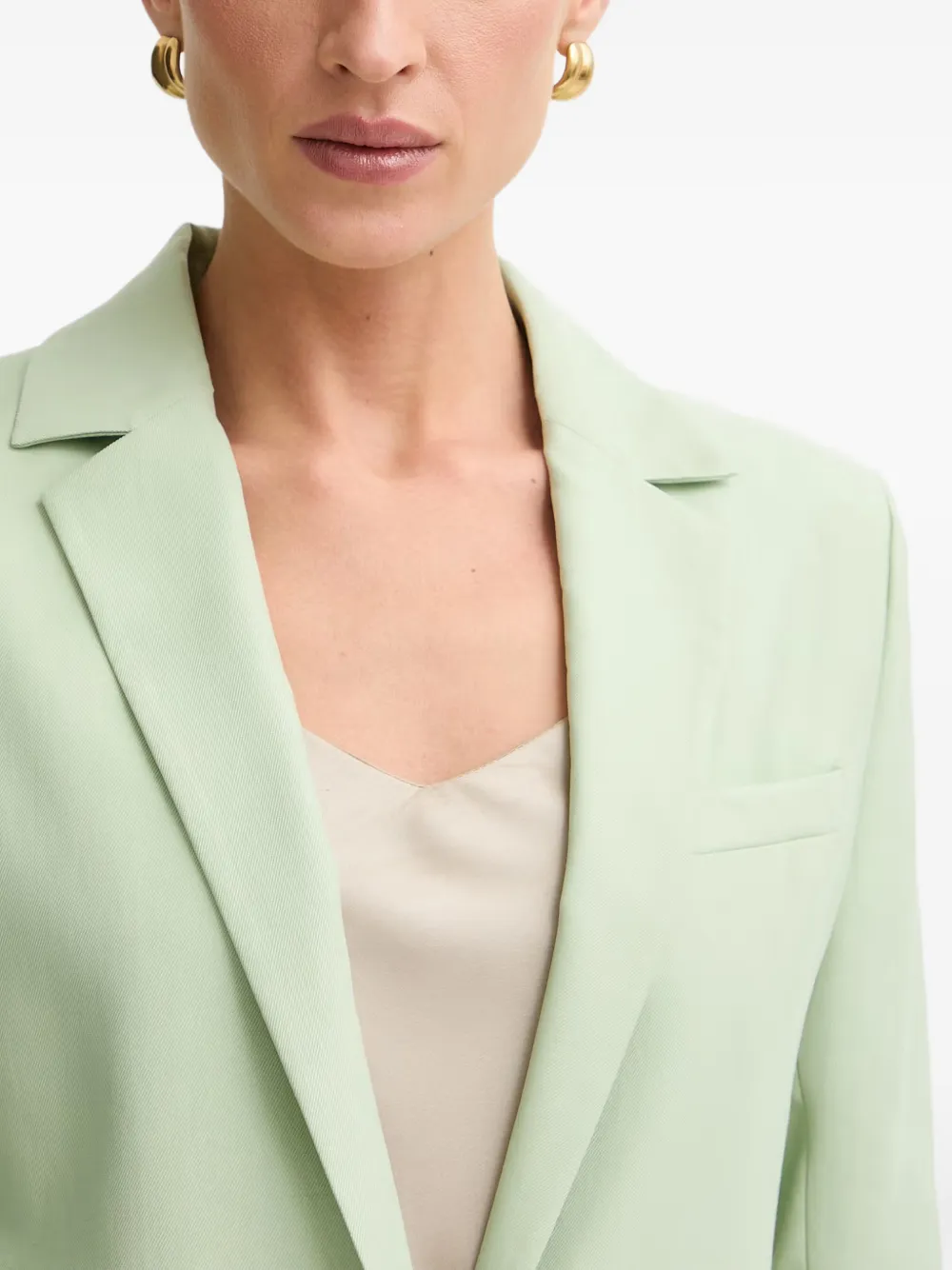 Morgan VMEDI.F single-breasted notched-lapels blazer Groen