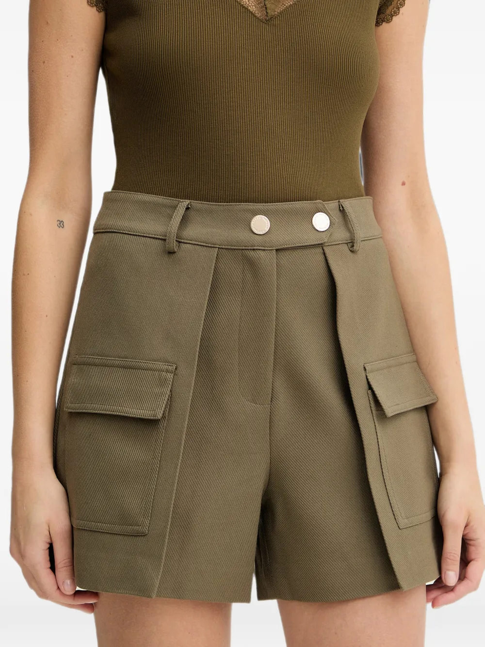 Morgan Shonau shorts met klepzak Groen