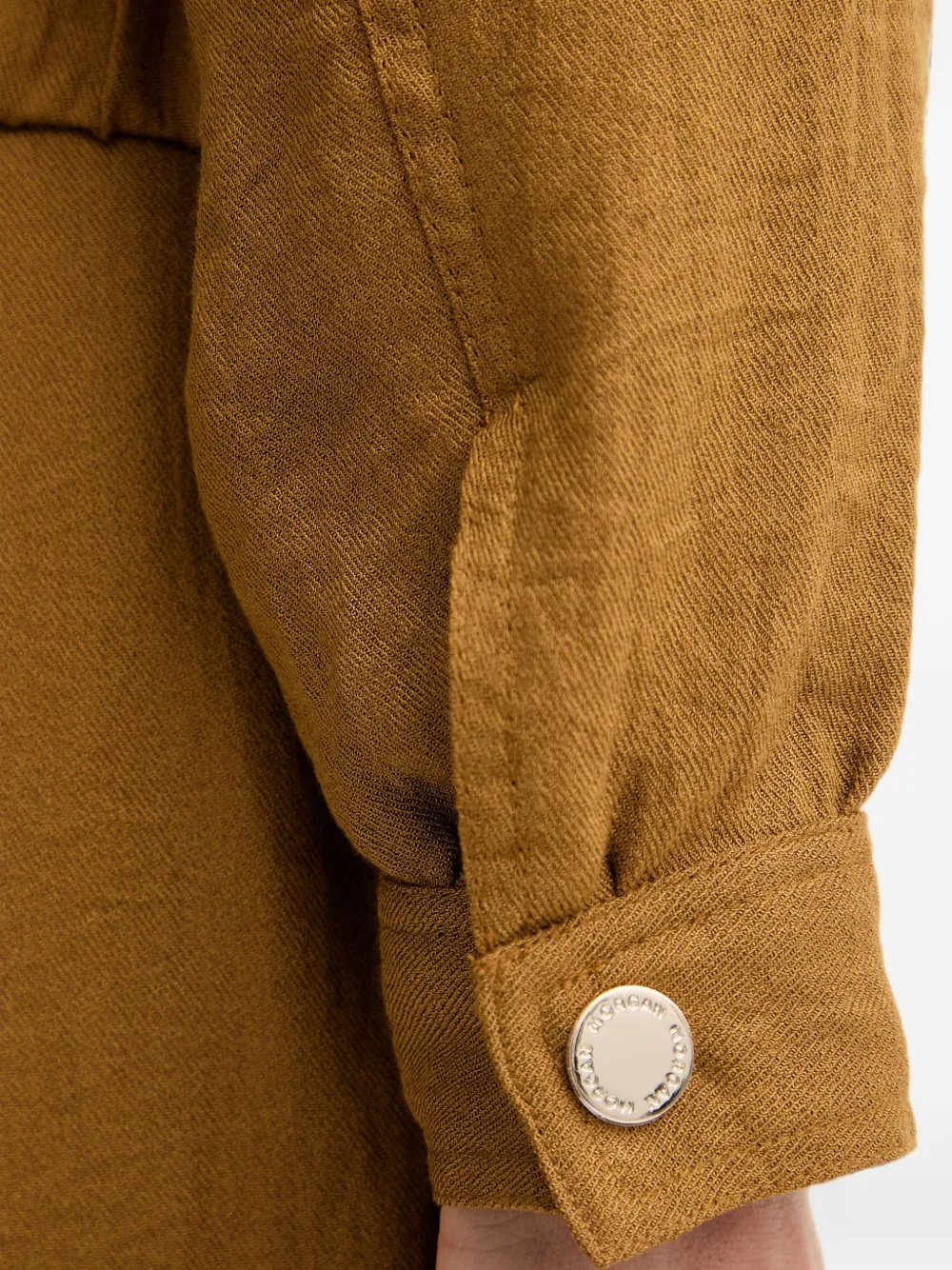 Morgan Zip-up Elasticated-hem Bomber Jacket In Brown