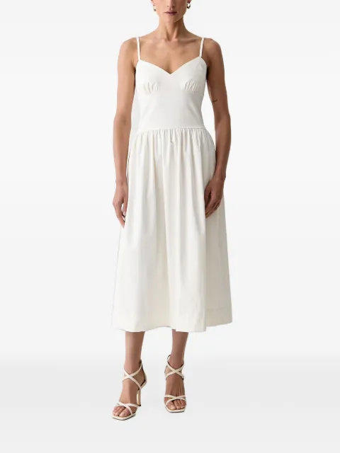 Morgan smocked tie-back midi dress