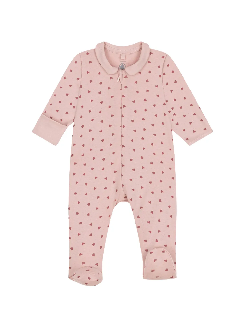 Petit Bateau heart-print Peter Pan collar jumpsuit - Rosa