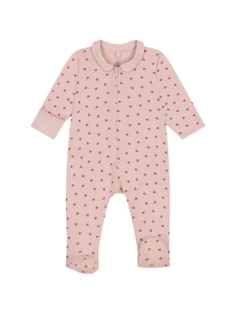 Petit Bateau mono con corazón estampado y cuello Peter Pan