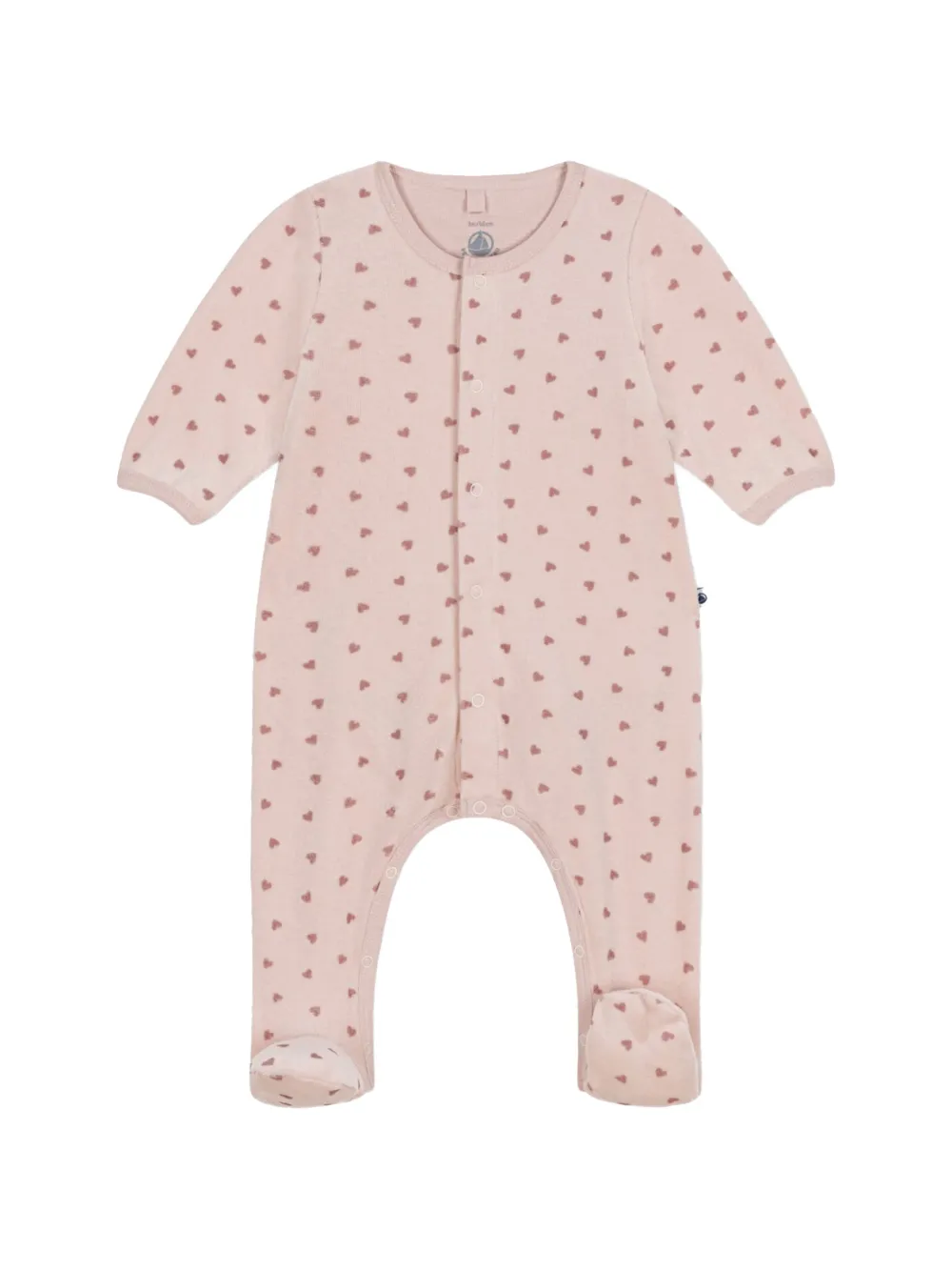 Petit Bateau heart-print footed pajamas - Rosa