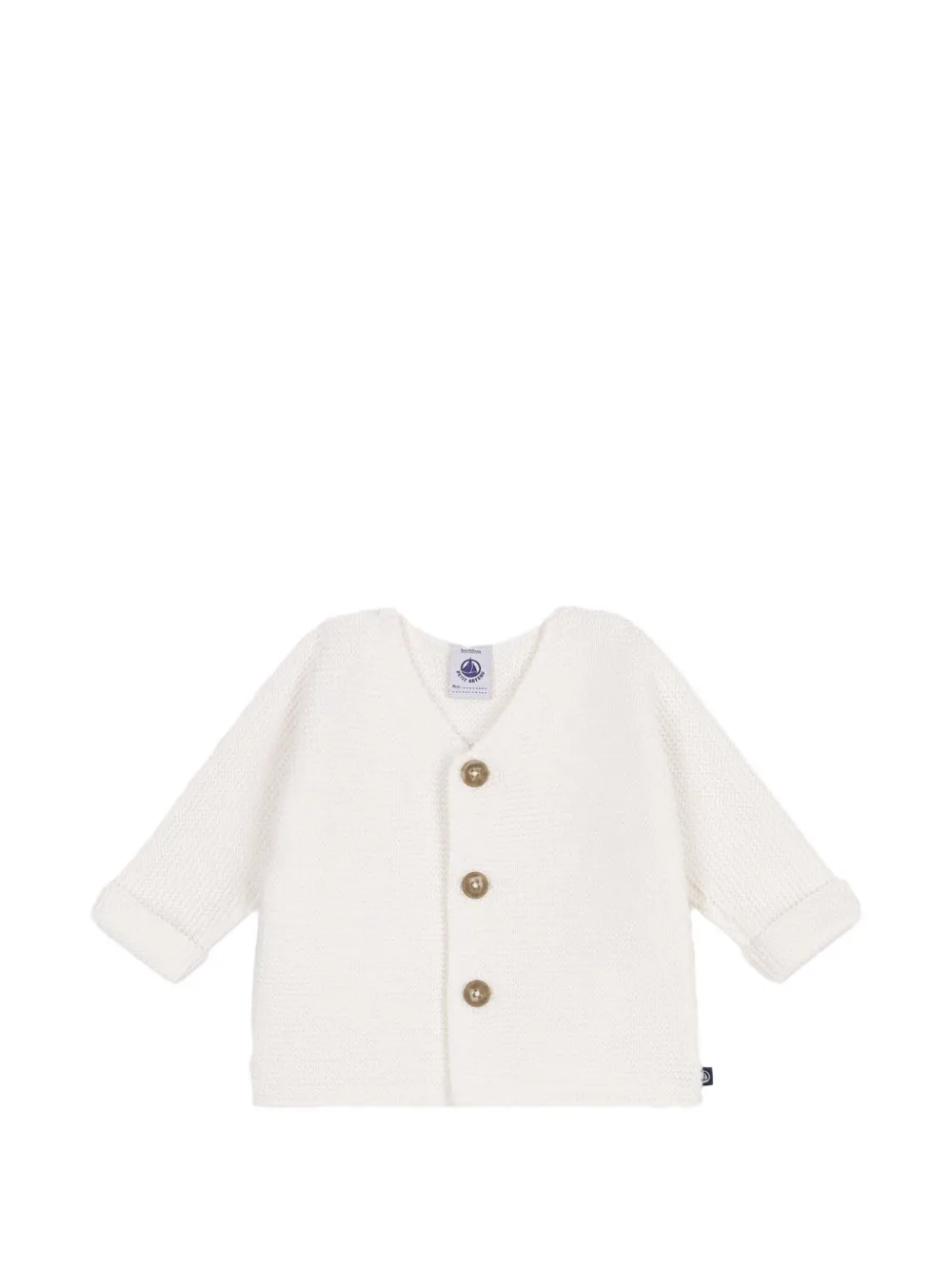 Petit Bateau Cardigan con bottoni - Bianco