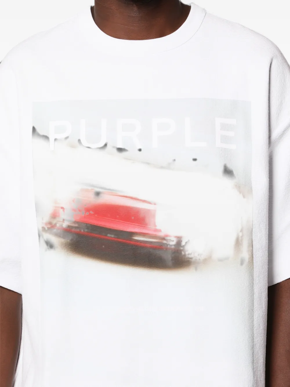 Purple Brand T-shirt met print Wit