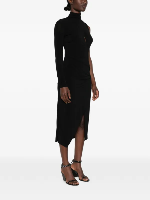 asymmetric cut out midi dress PINKO Cadillac cut-out | Black 403 Vintage Houndstooth A-Line Dress Size:XXSMALL TEAM YOURS WITH