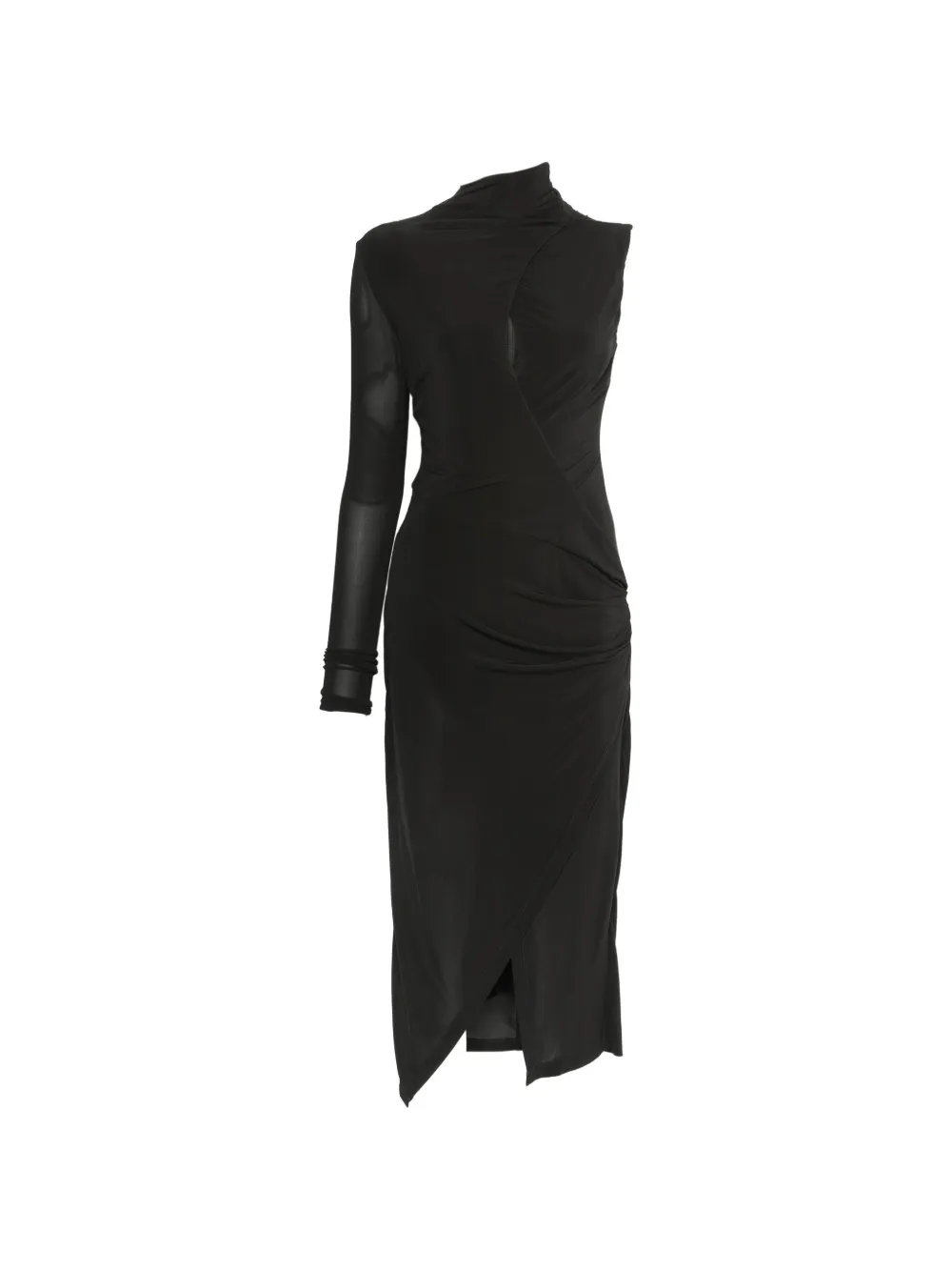 PINKO Cadillac asymmetric cut-out midi dress - Nero