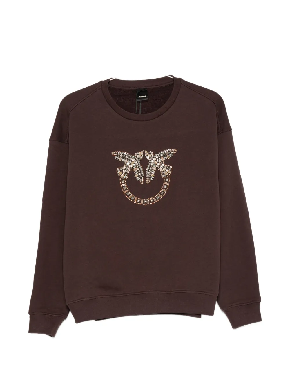PINKO Love Birds crystal-embellished sweater - Braun