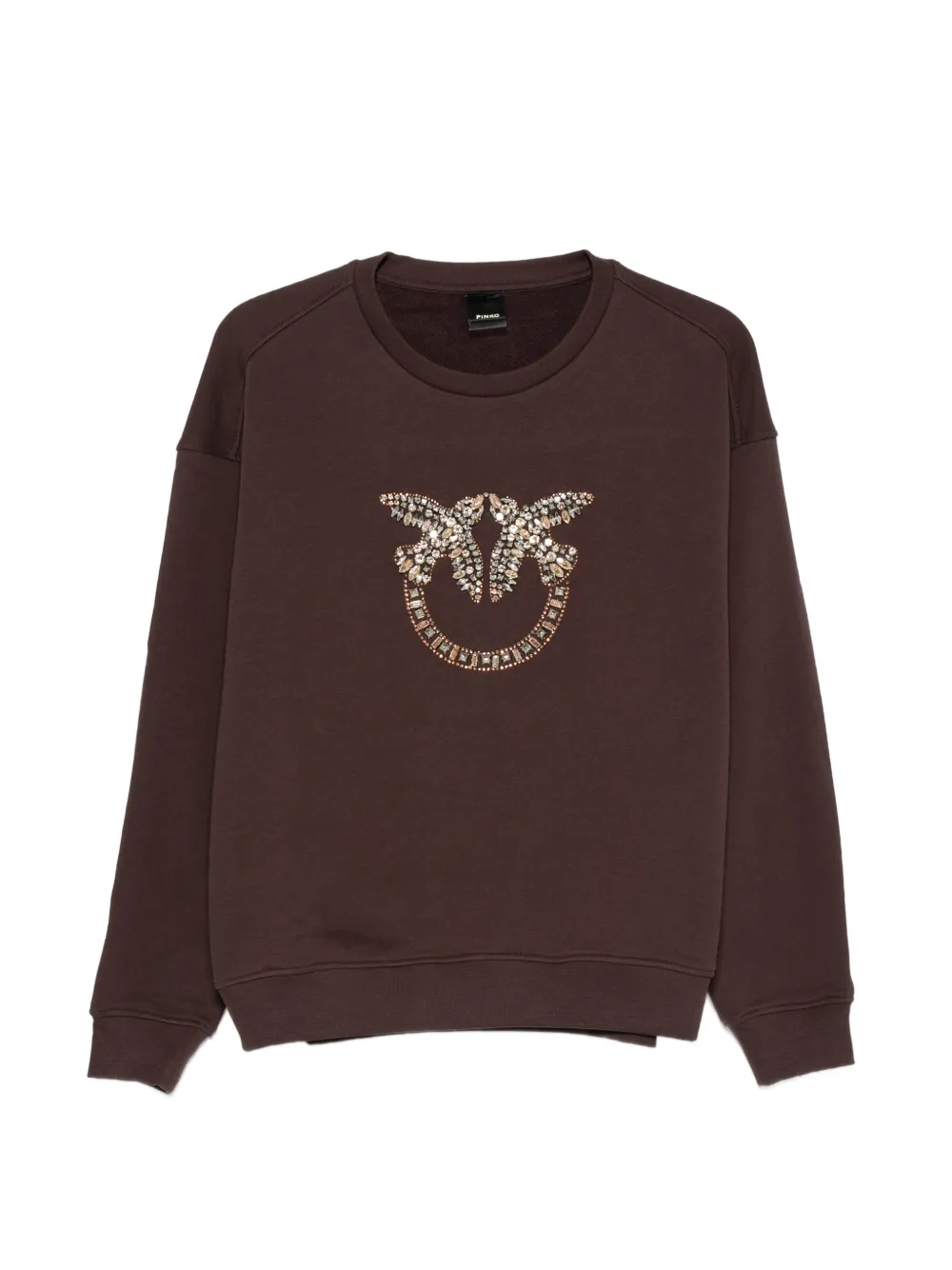 PINKO Love Birds crystal-embellished sweater - Marrone