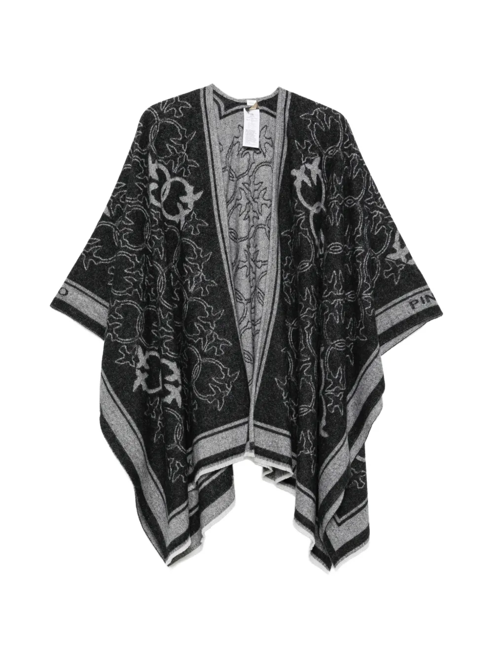 PINKO Croazia monogram-pattern cape - Schwarz