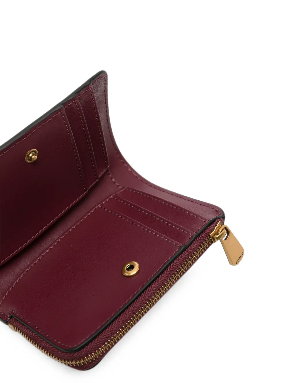 PINKO Kleine Love Birds leren portemonnee Rood