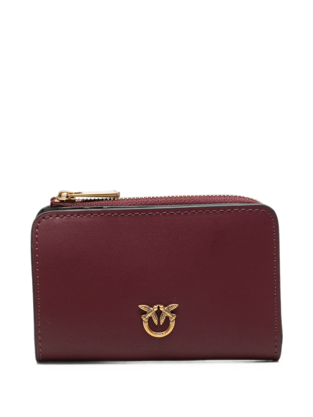 PINKO mini Love Birds leather wallet - Rosso