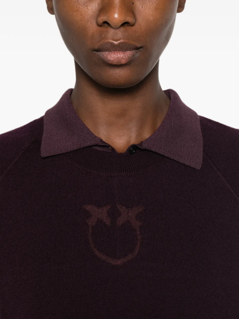 PINKO Trui met raglan mouwen en Love Birds-borduurwerk Paars