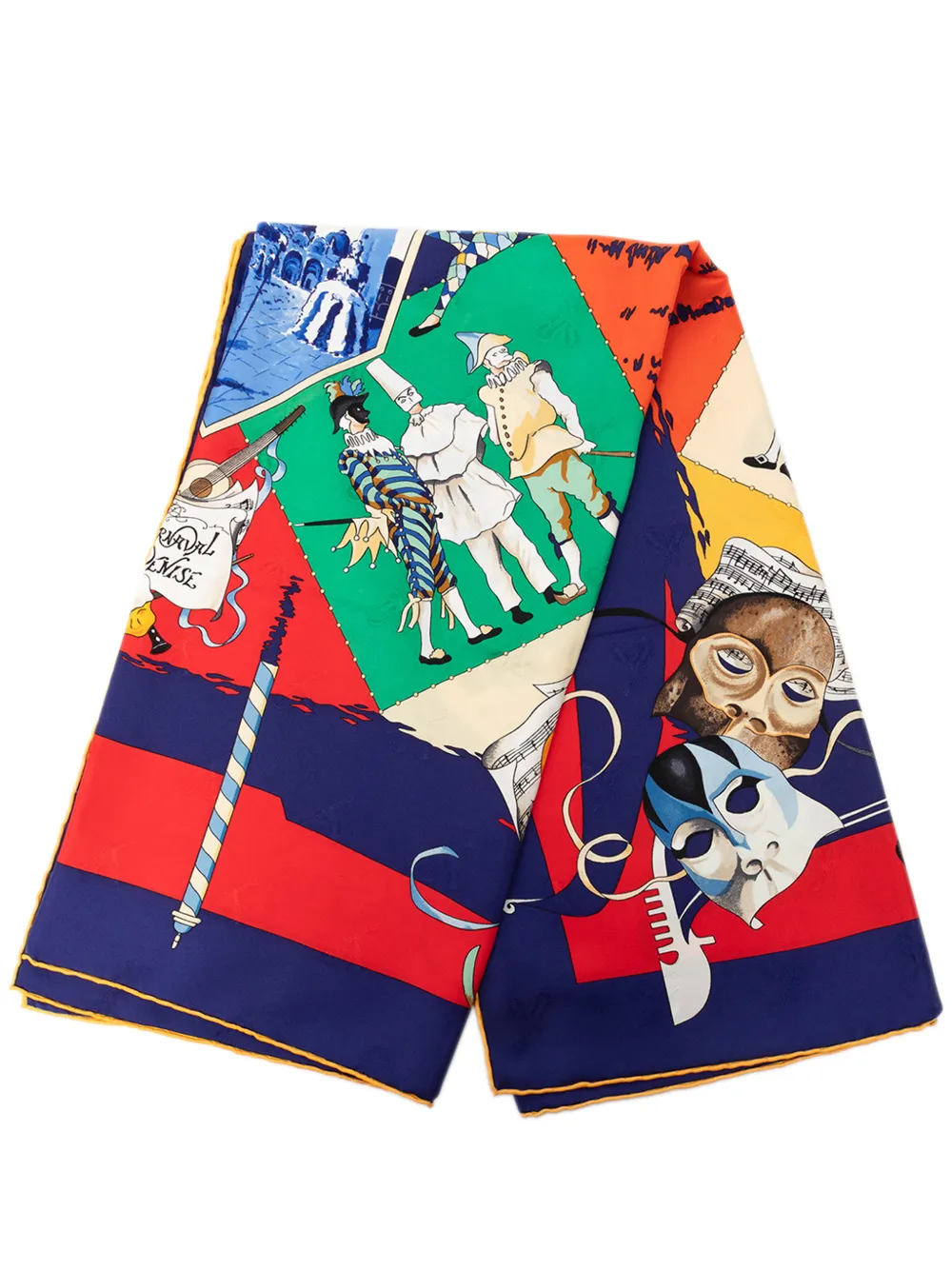 Hermès Pre-Owned 1980-2010 Le Carnaval de Venise Silk Scarf 90 scarves - Blau