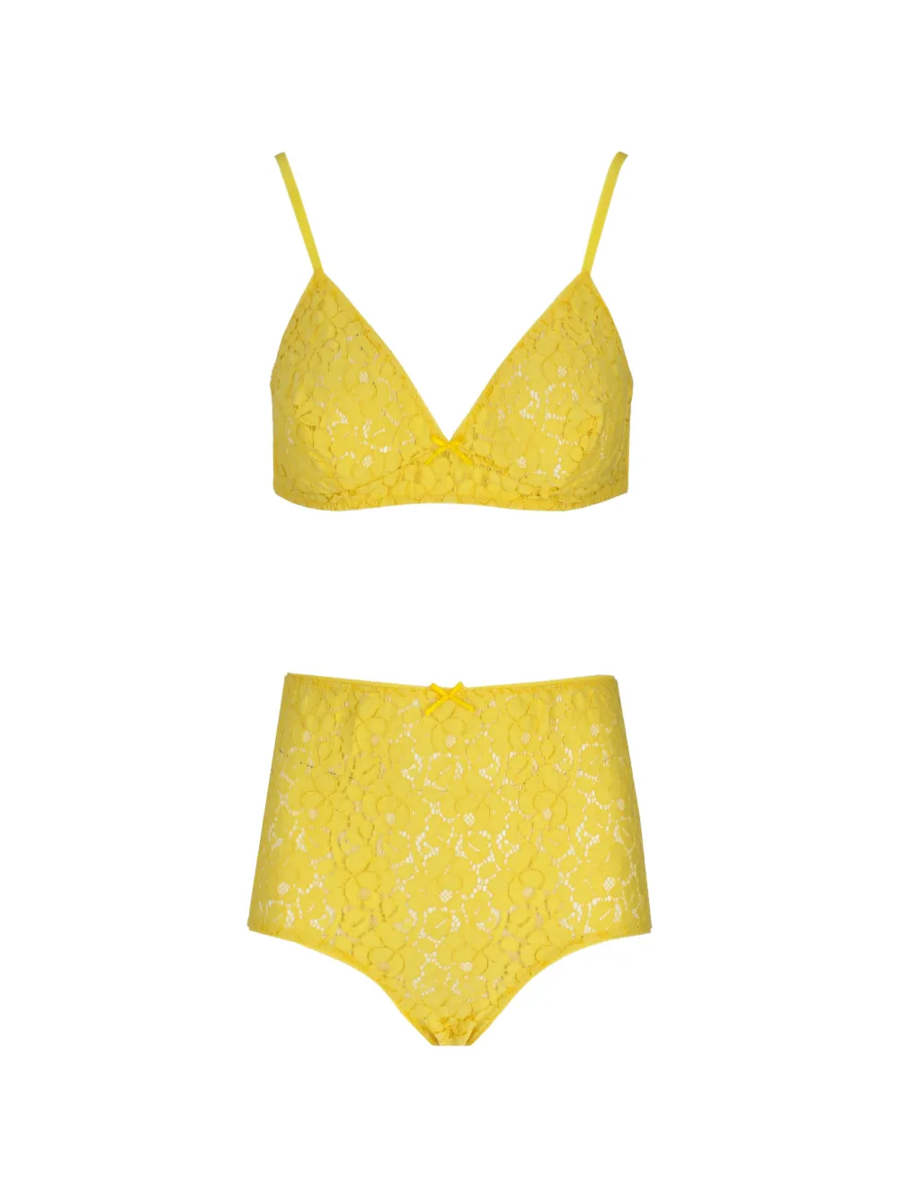 Laura Urbinati Slip met bloemenkant Geel