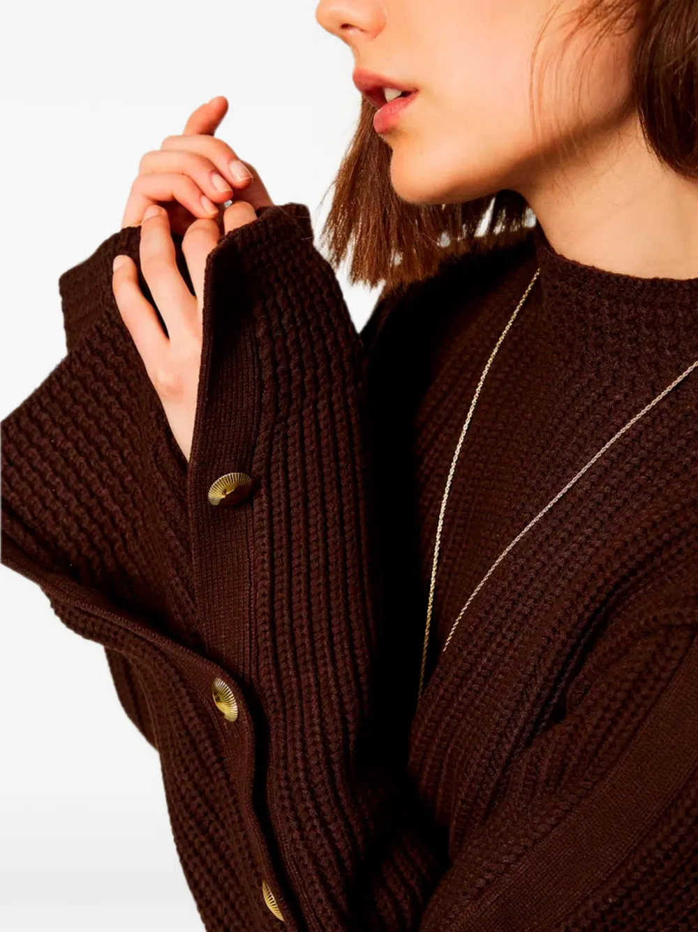 TWINSET Trui met knoop-detail en lange mouwen Bruin
