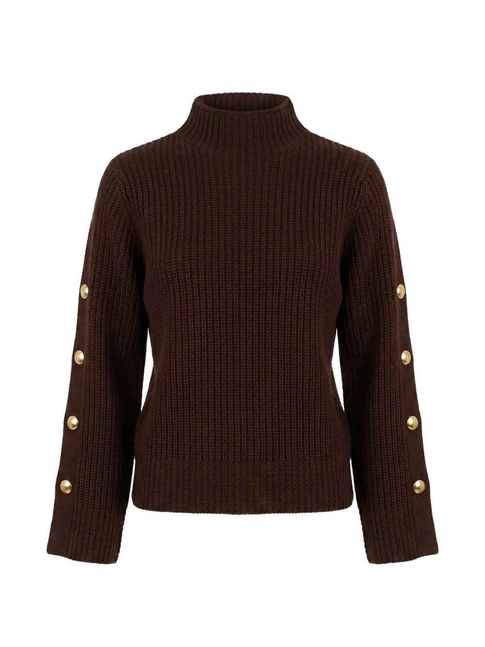 TWINSET button-detail long-sleeve sweater - Braun