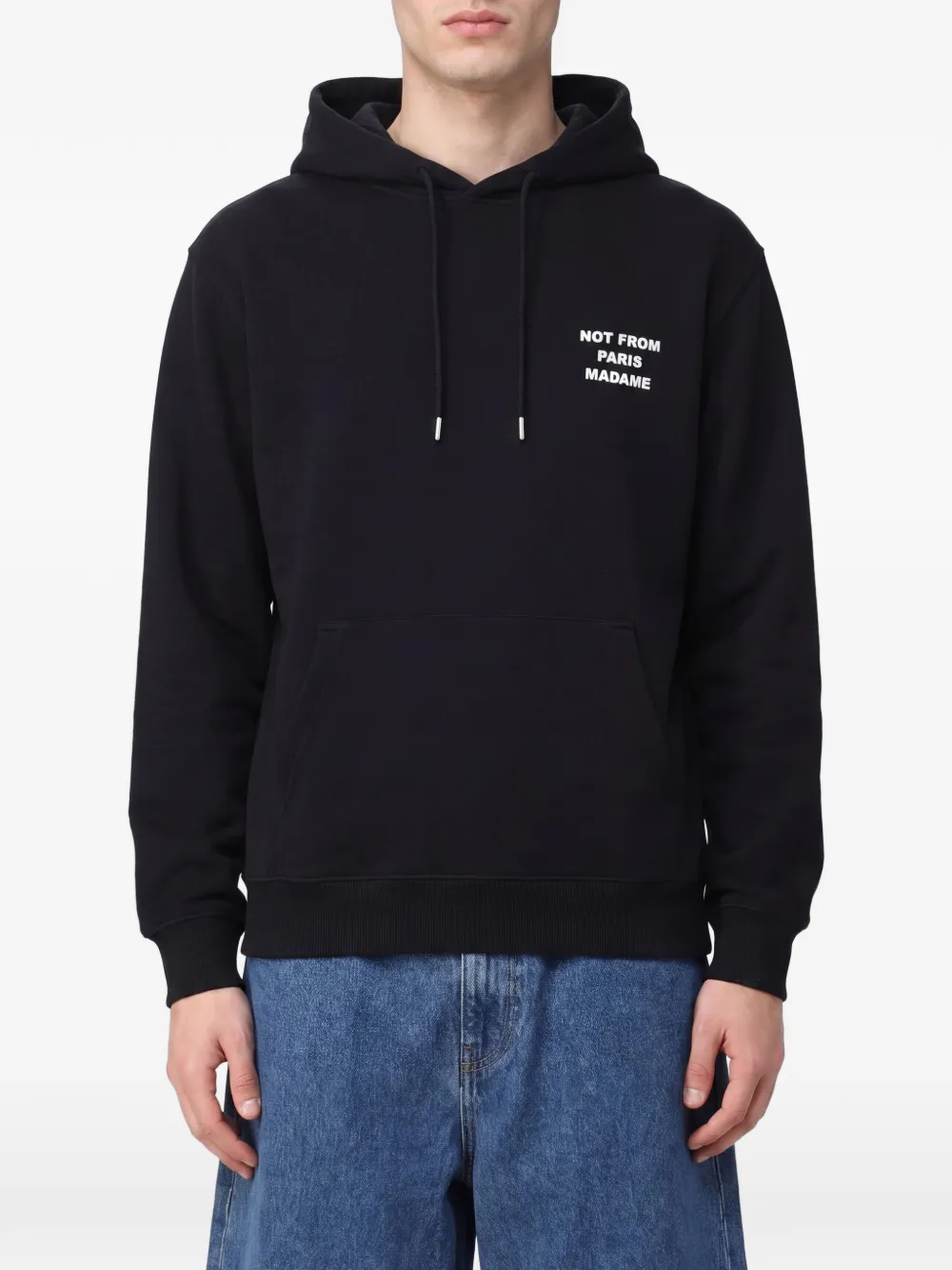 Drôle De Monsieur Hoodie met tekst Zwart