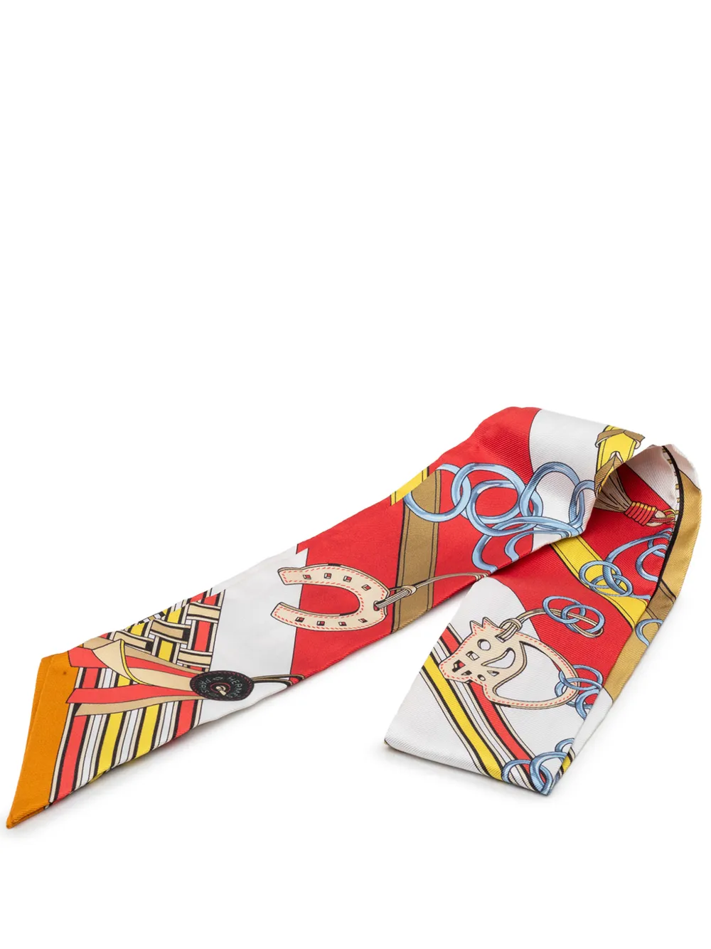 Hermès Pre-Owned 2014-2026 Brides et Gris-Gris Silk Twilly Scarf scarves - Rot