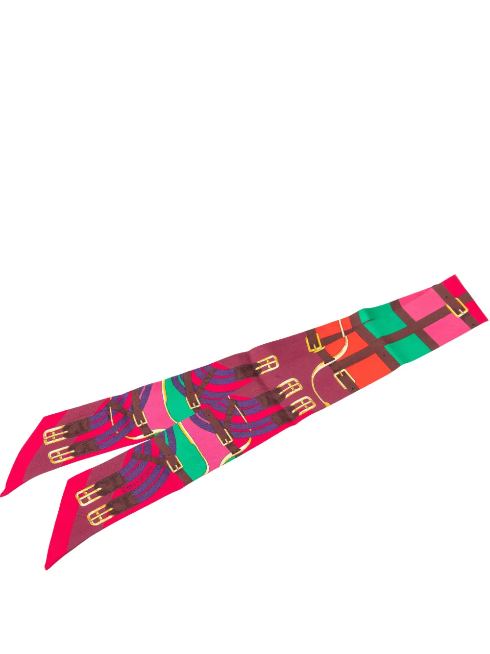 Hermès Pre-Owned 2000-2026 Mors a Jouets Silk Twilly Scarf scarves - Rosa