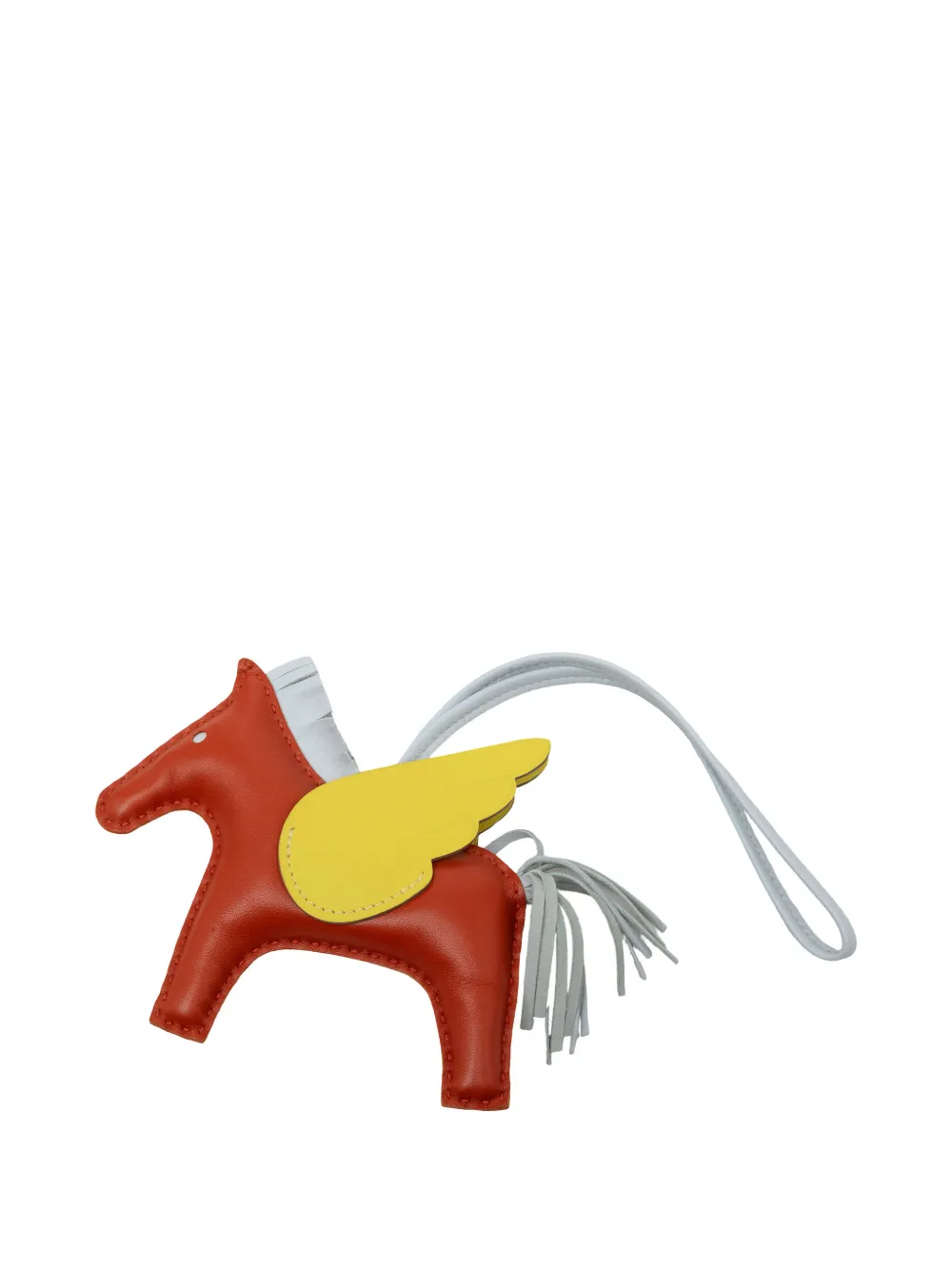 Hermès Pre-Owned 2022 Milo Lambskin and Swift Grigri Rodeo Pegase Bag Charm PM key chain - Orange