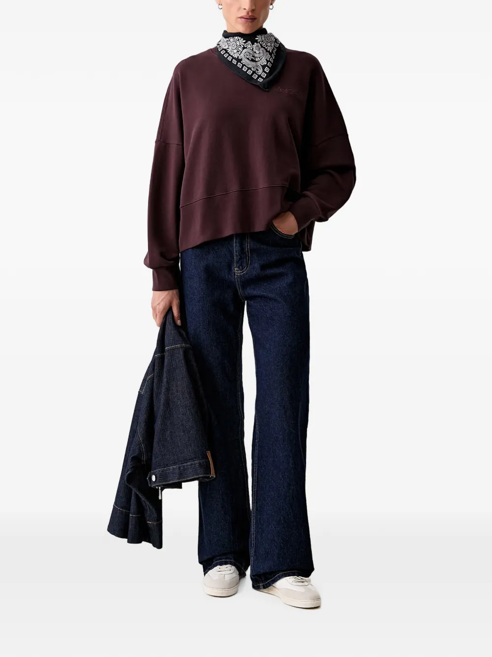Marc O'Polo Sweater met geborduurd logo Rood