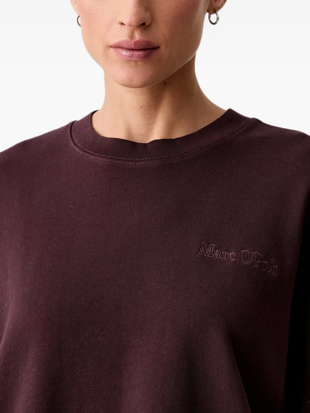 Marc O'Polo Sweater met geborduurd logo Rood