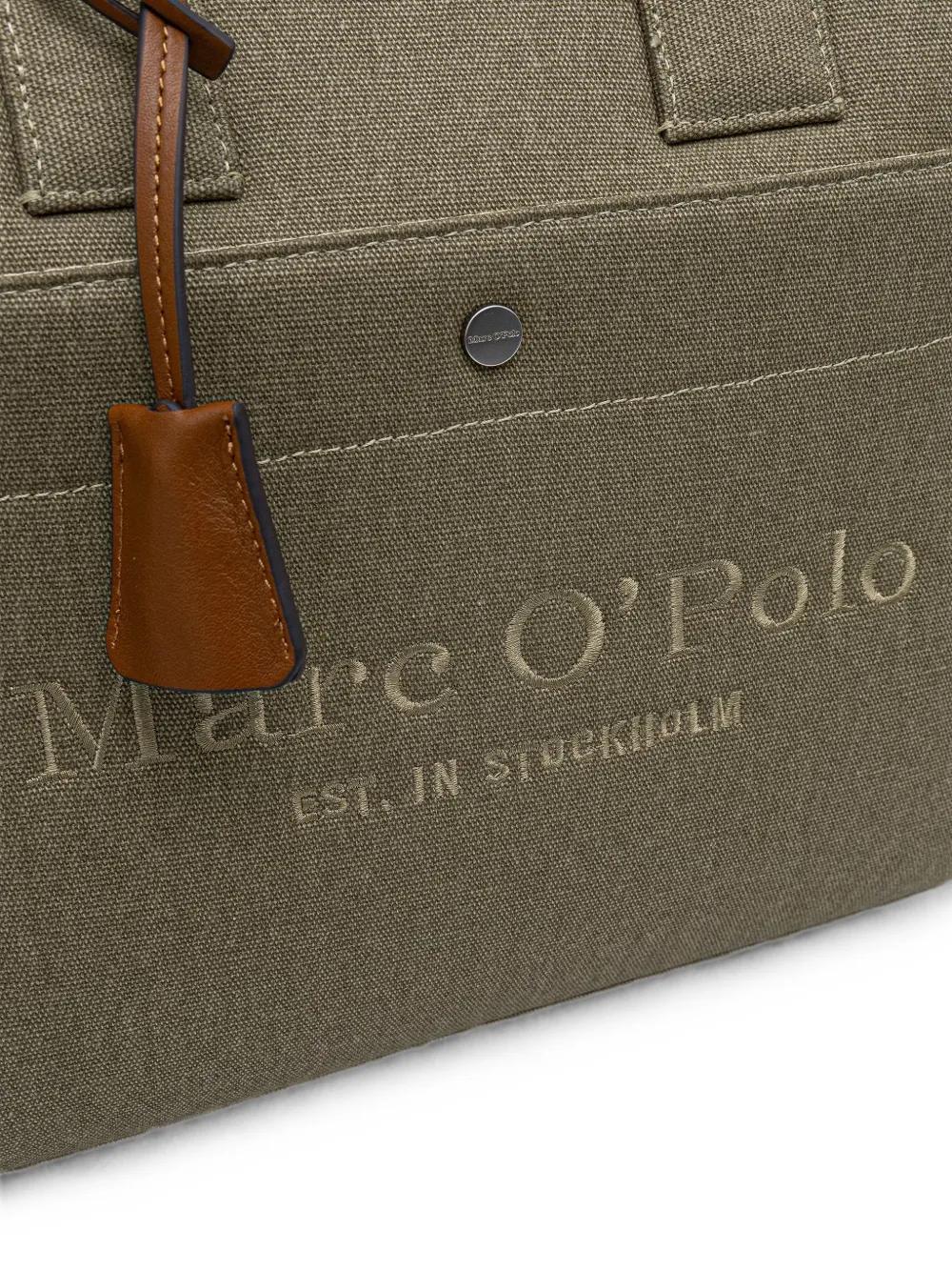 Marc O'Polo Shopper met geborduurd logo Groen