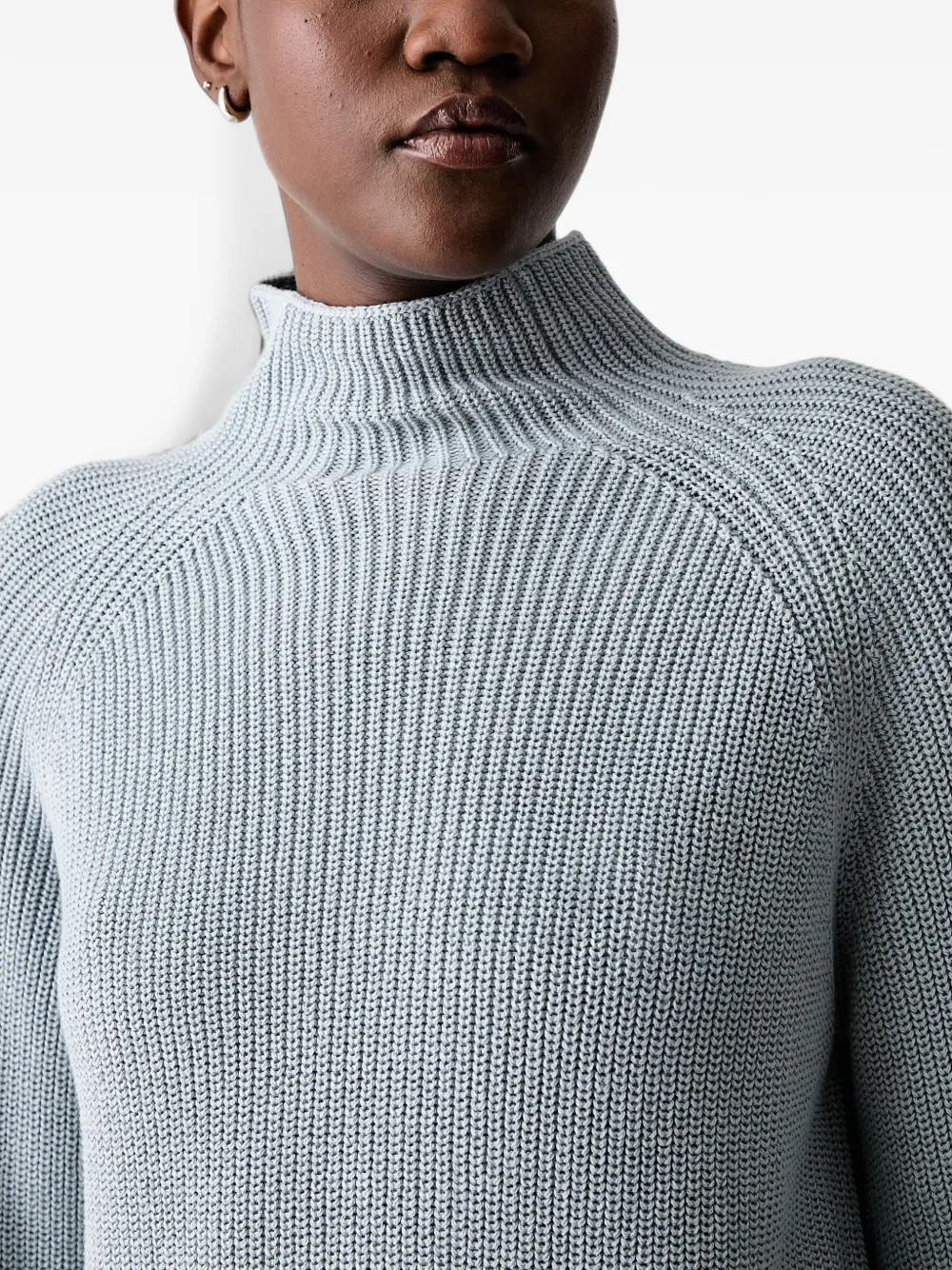 Marc O'Polo ribbed-knit raglan-sleeve sweater Blauw