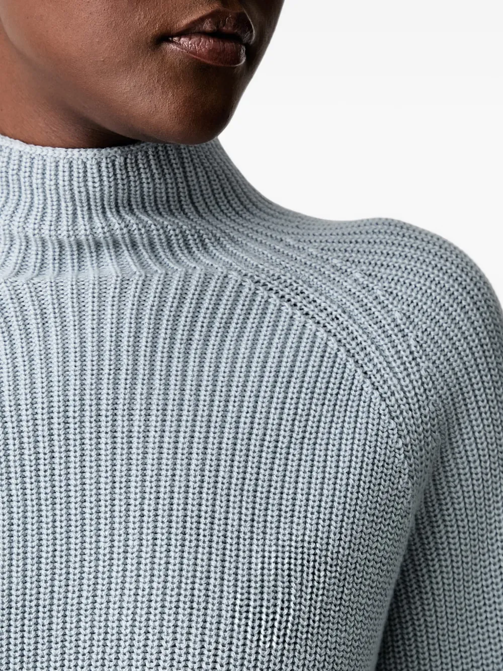 Marc O'Polo ribbed-knit raglan-sleeve sweater Blauw