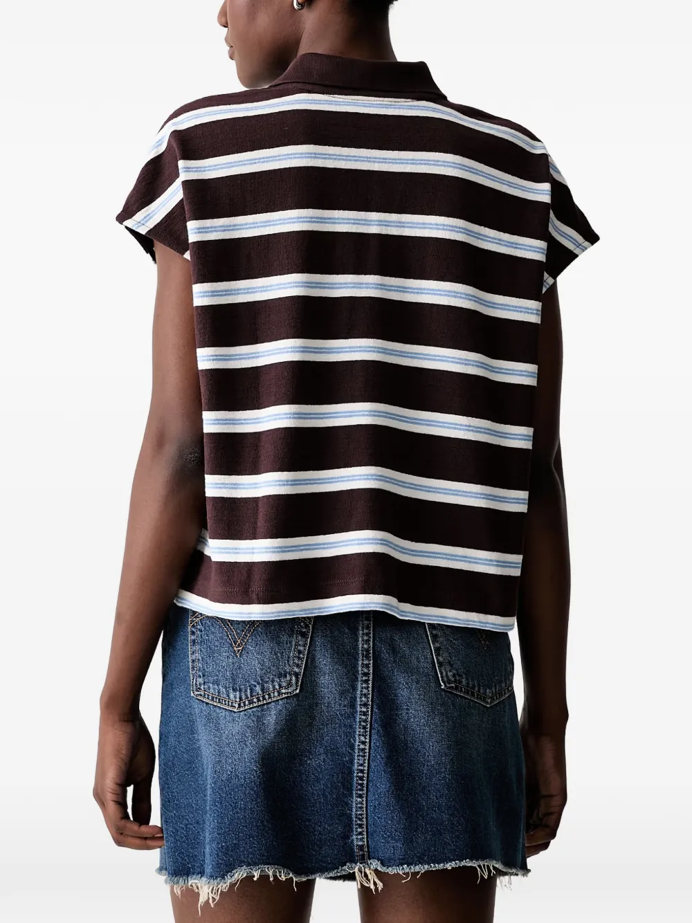 Marc O'Polo Gestreept poloshirt Bruin