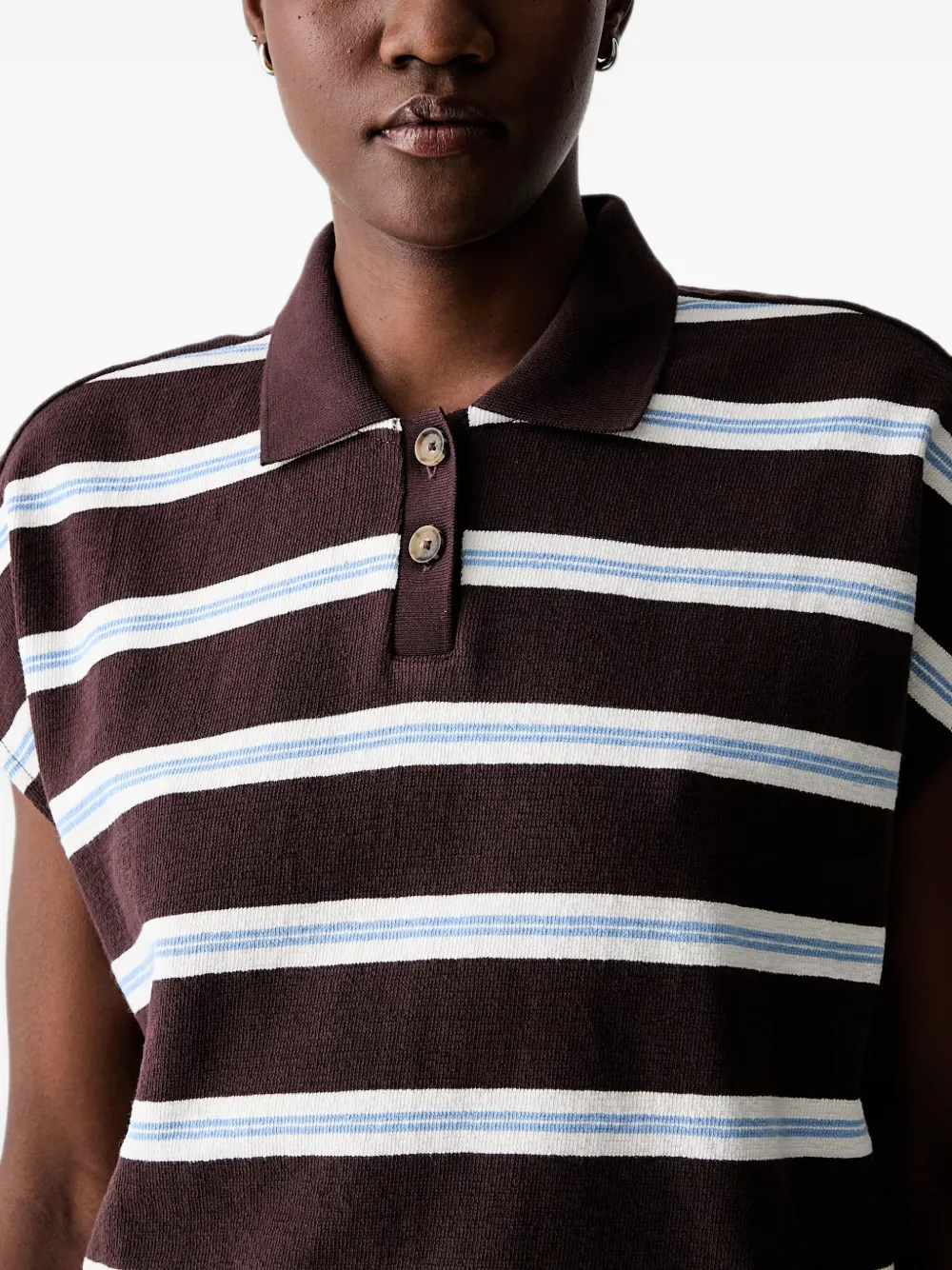 Marc O'Polo Gestreept poloshirt Bruin