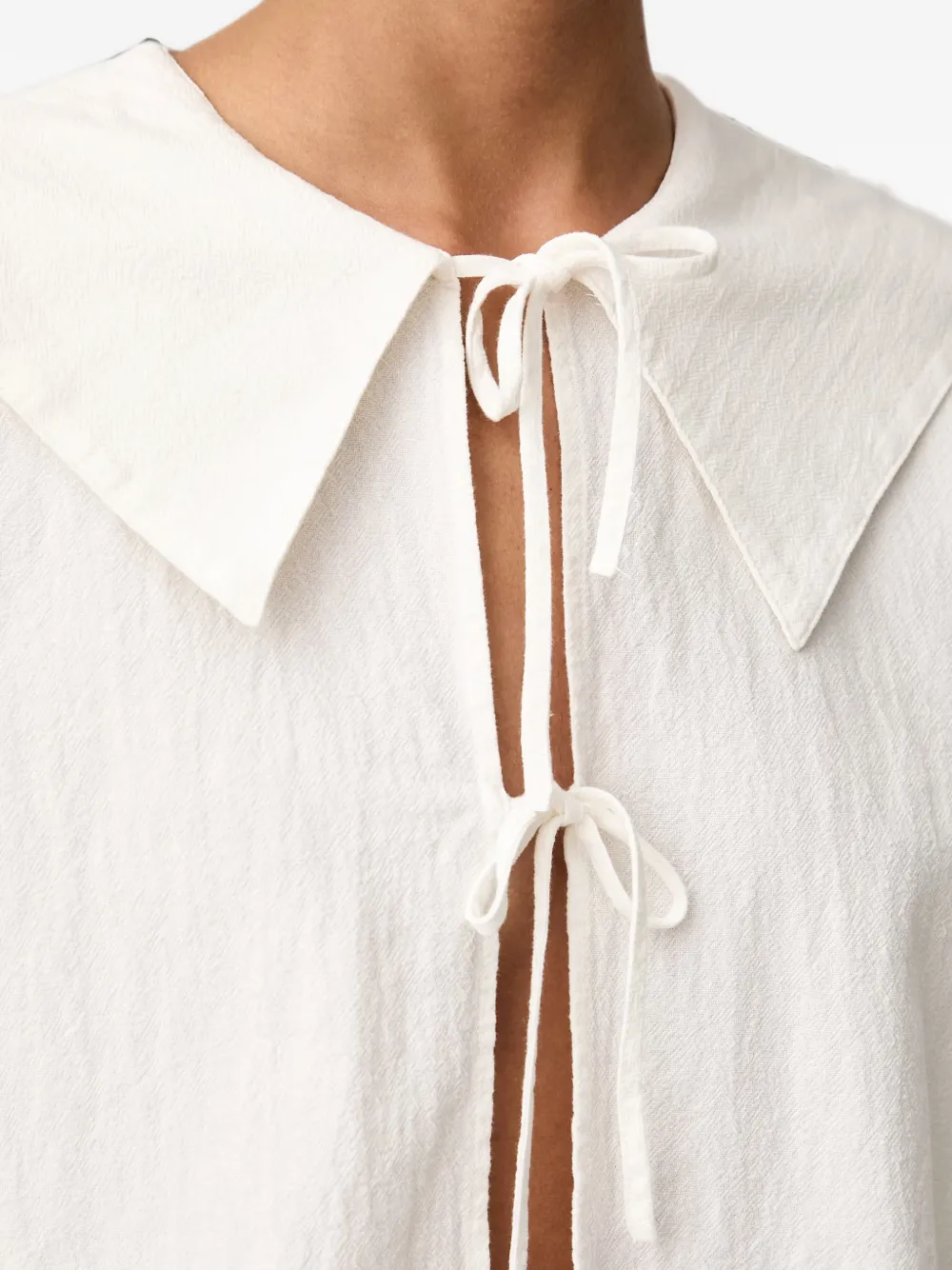 Marc O'Polo Blouse met striksluiting Wit