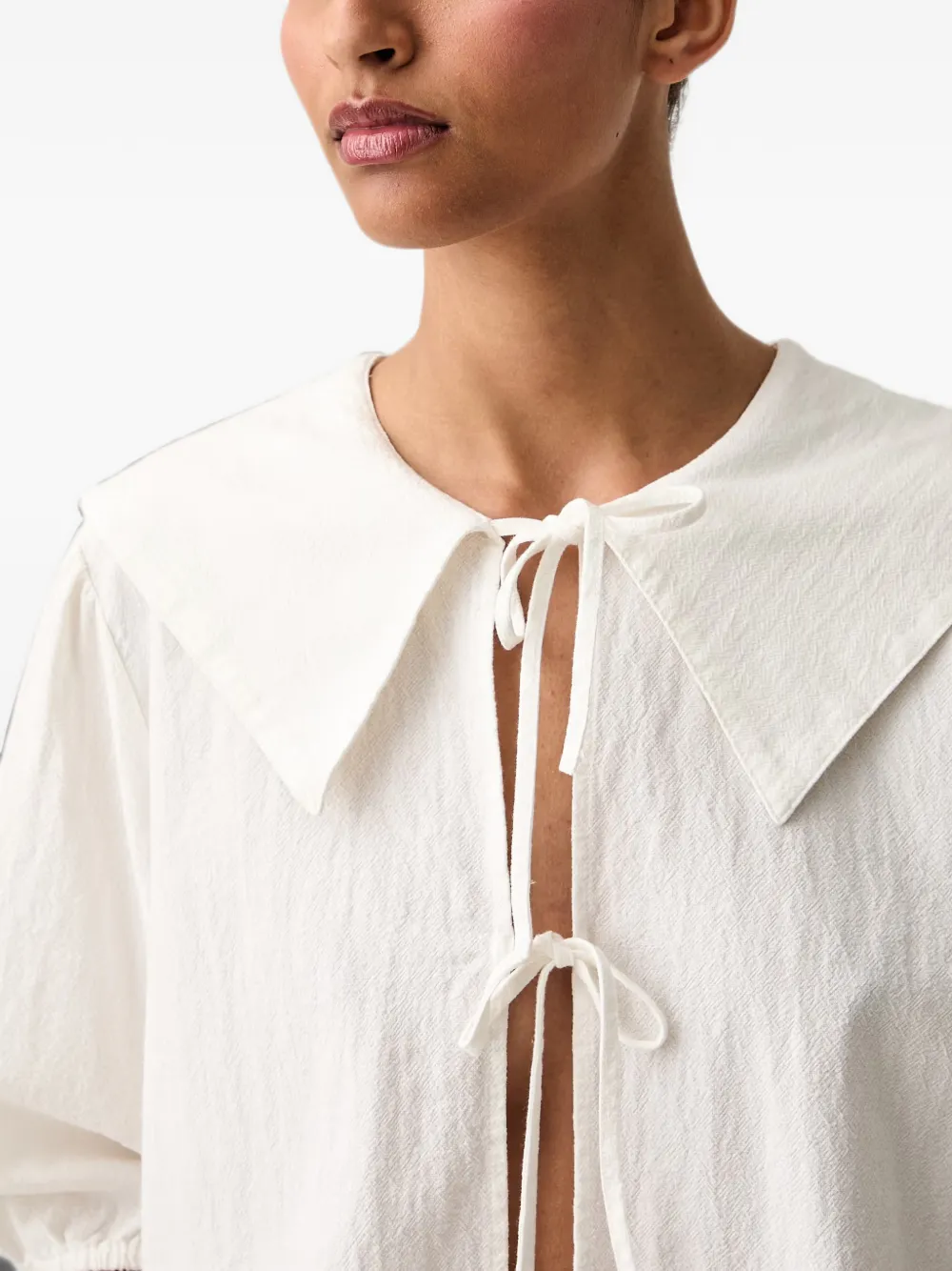 Marc O'Polo Blouse met striksluiting Wit