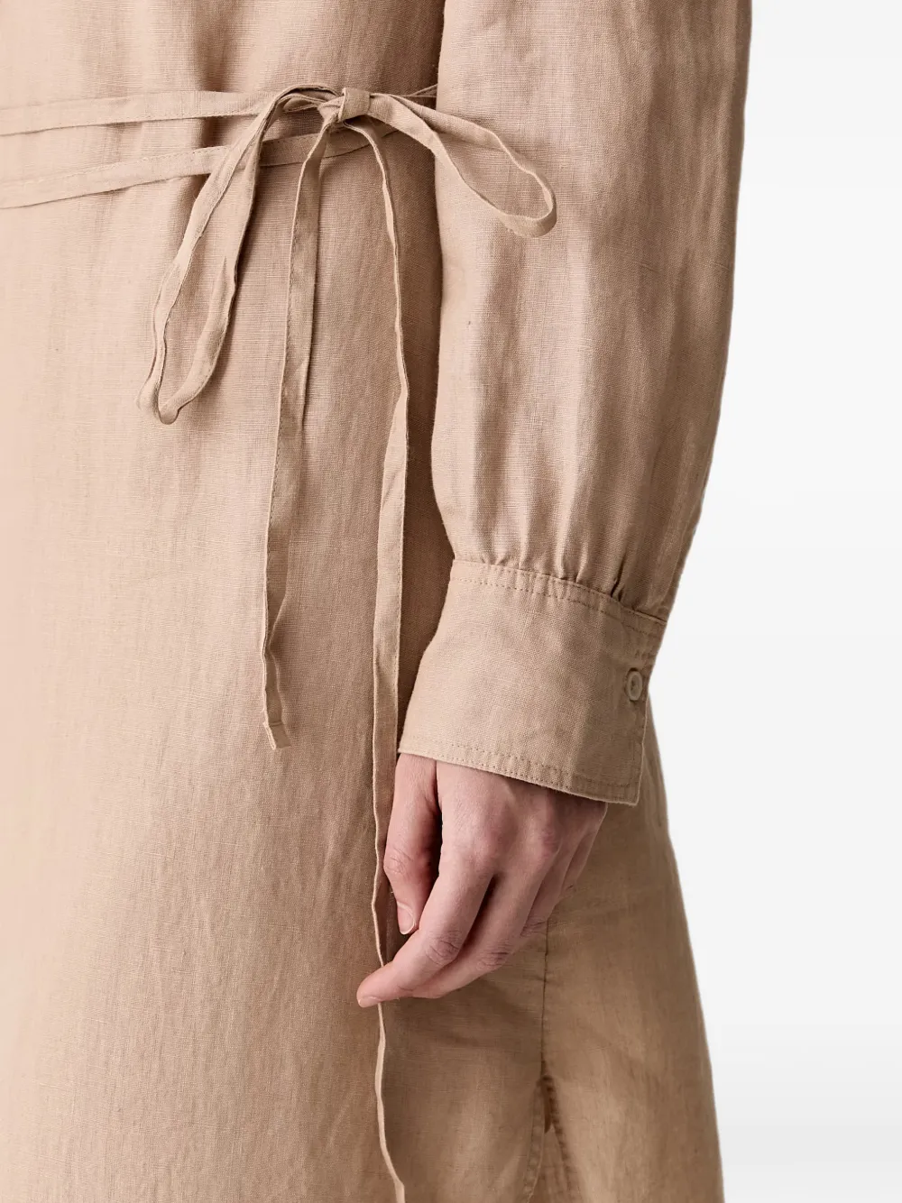 Marc O'Polo Mini-jurk met lange mouwen en ceintuur Beige