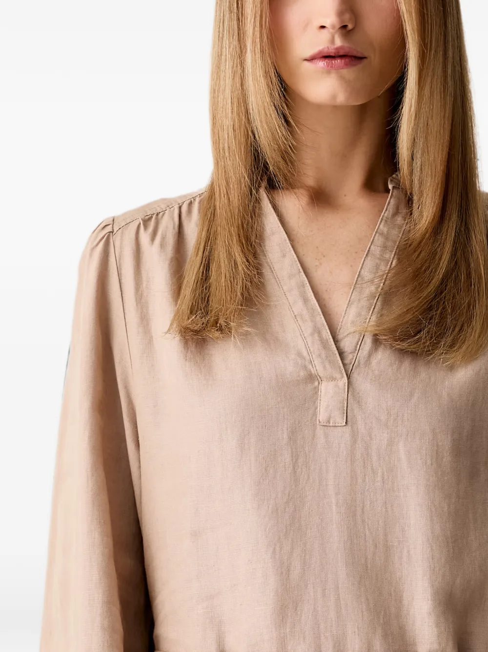 Marc O'Polo Mini-jurk met lange mouwen en ceintuur Beige