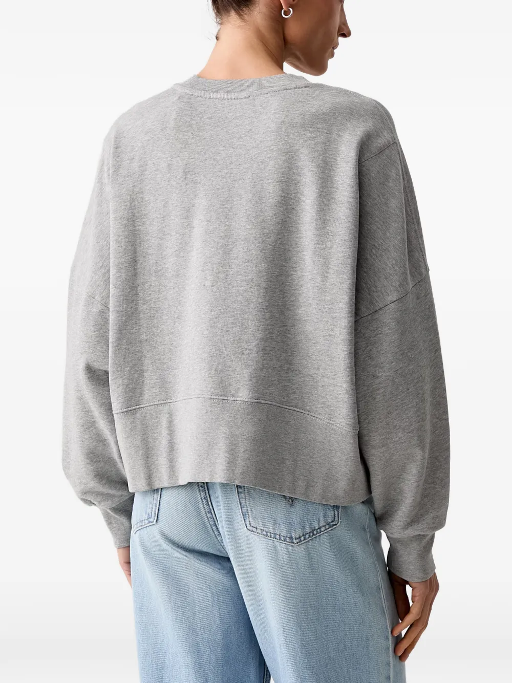 Marc O'Polo Trui met geborduurd logo en verlaagde schouders Grijs
