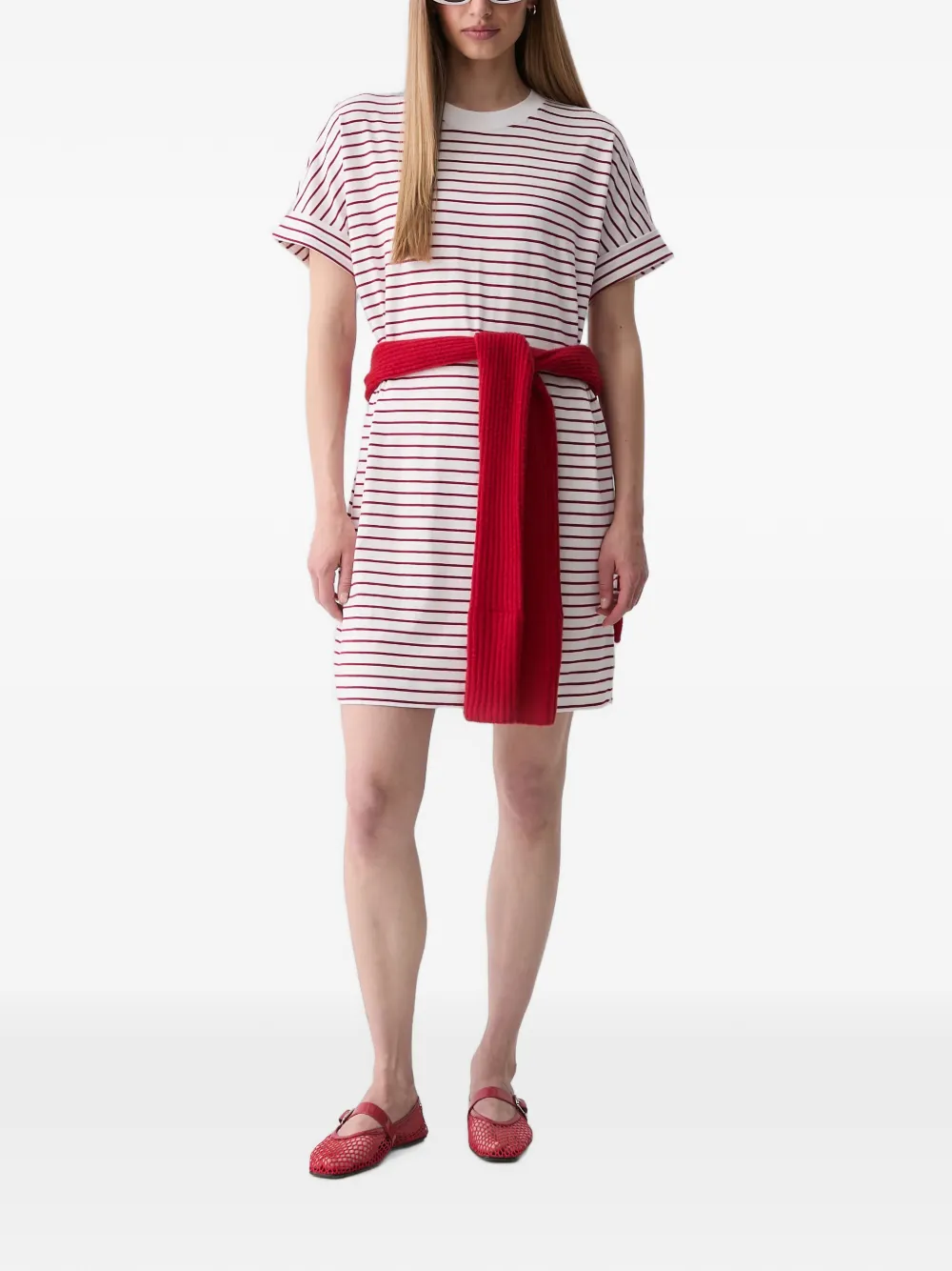 Marc O'Polo Gestreepte mini-jurk Wit